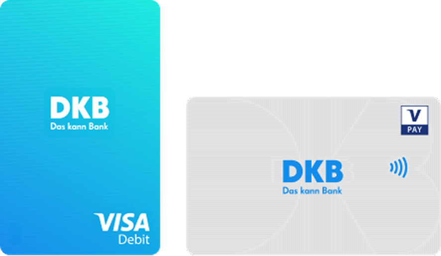 Darstellung der Visa Debitkarte und der Girokarte